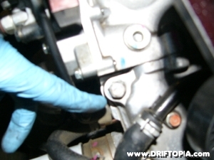 Remove this bolt to make room for the lower mounting of the comptech supercharger on the honda s2000