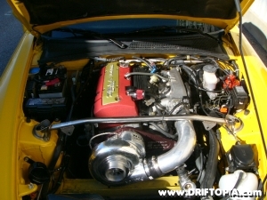 Finished image of the comptech stage one centrifugal supercharger install on the honda s2000