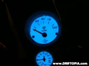 Jpg image showing the Faze elctric gauges lit up on the honda s2000