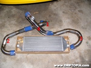 Jpg image showing the Ultimate-Racing.com FMIC kit for the comptech s2000