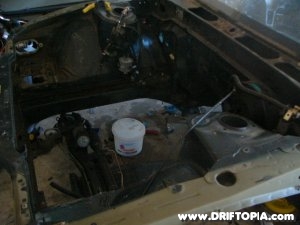 The front cross member removed form the Nissan 240sx s13
