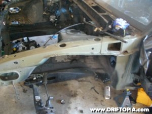The removed front cross member from the 240sx