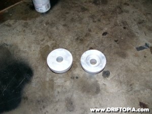 Image of the solid subframe bushings on the Nissan 240sx