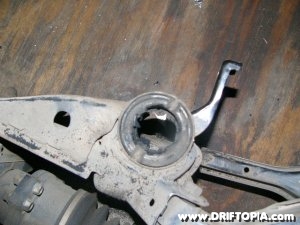 The inner sleeve removed from the subframe by a reciprocating saw.