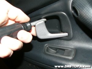 Image showing the lock / lever trim removed from the honda s2000