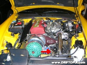 Jpg image showing the clocked comptech supercharger on the honda s2000