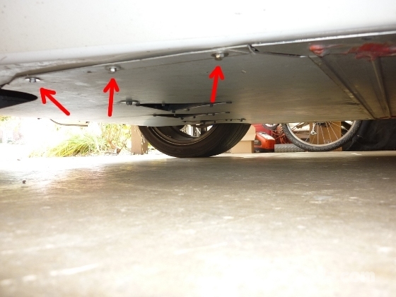 There are 3 8mm bolts on each side of the undertray as shown.  