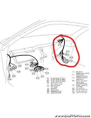 The E.F.I. harness plugs that need to be disconnected are highlighted here.