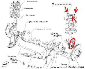 Diagram showing the front suspension on a 240sx.