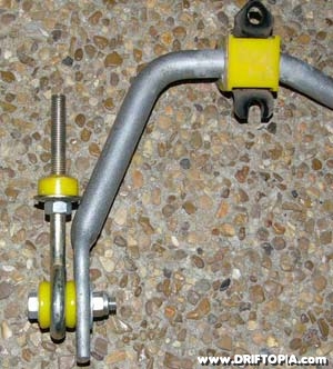 The Whiteline adustable sway bar assembled.