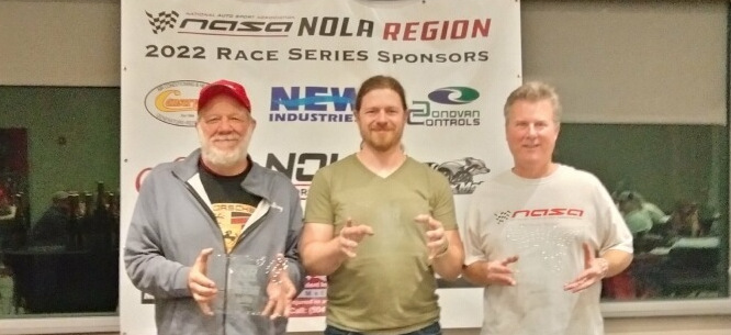 The 944 Spec podium for the 2022 February race at NOLA Motorsports Park